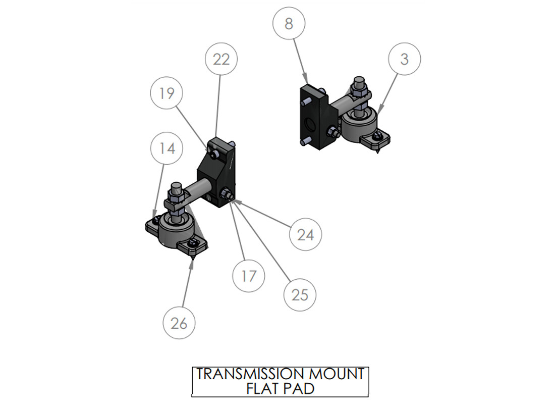 TRANSMISSION MOUNT FLAT PAD