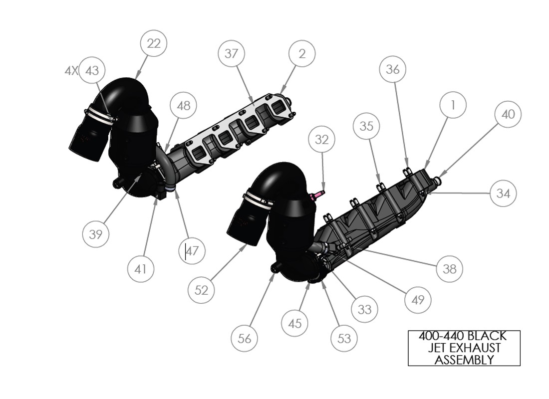 400-440 BLACK JET EXHAUST ASSEMBLY