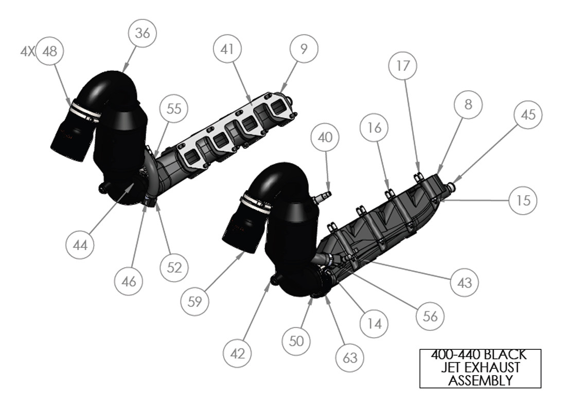 400-440 BLACK JET EXHAUST ASSEMBLY