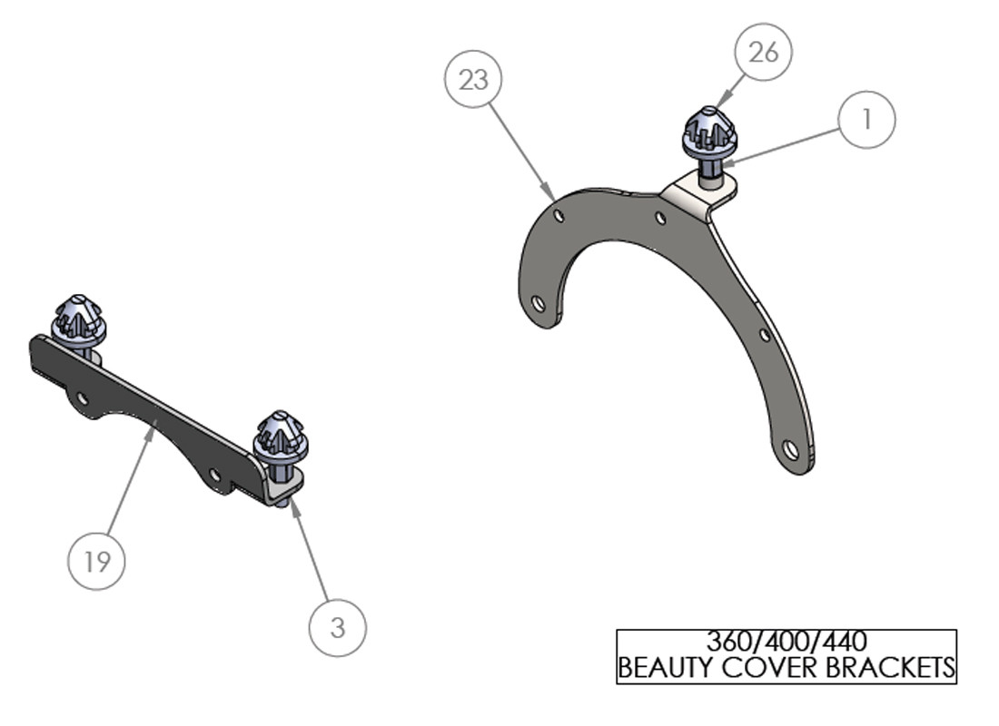 360/400/440 BEAUTY COVER BRACKETS