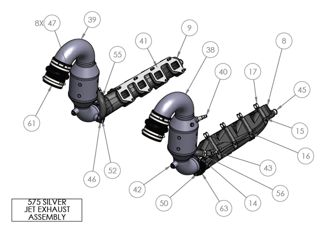 575 SILVER JET EXHAUST ASSEMBLY