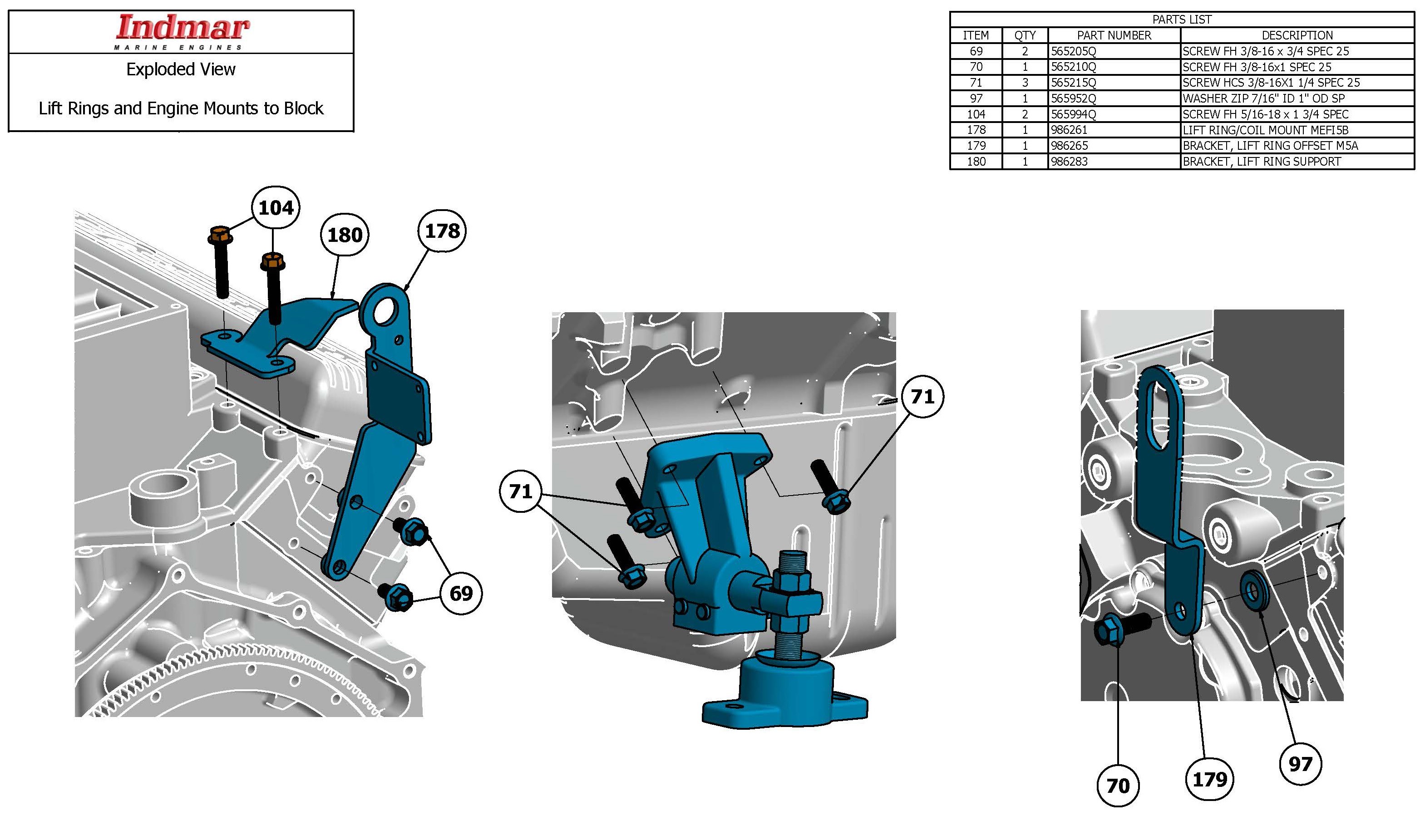 Indmar Bracket, Lift Rig Support