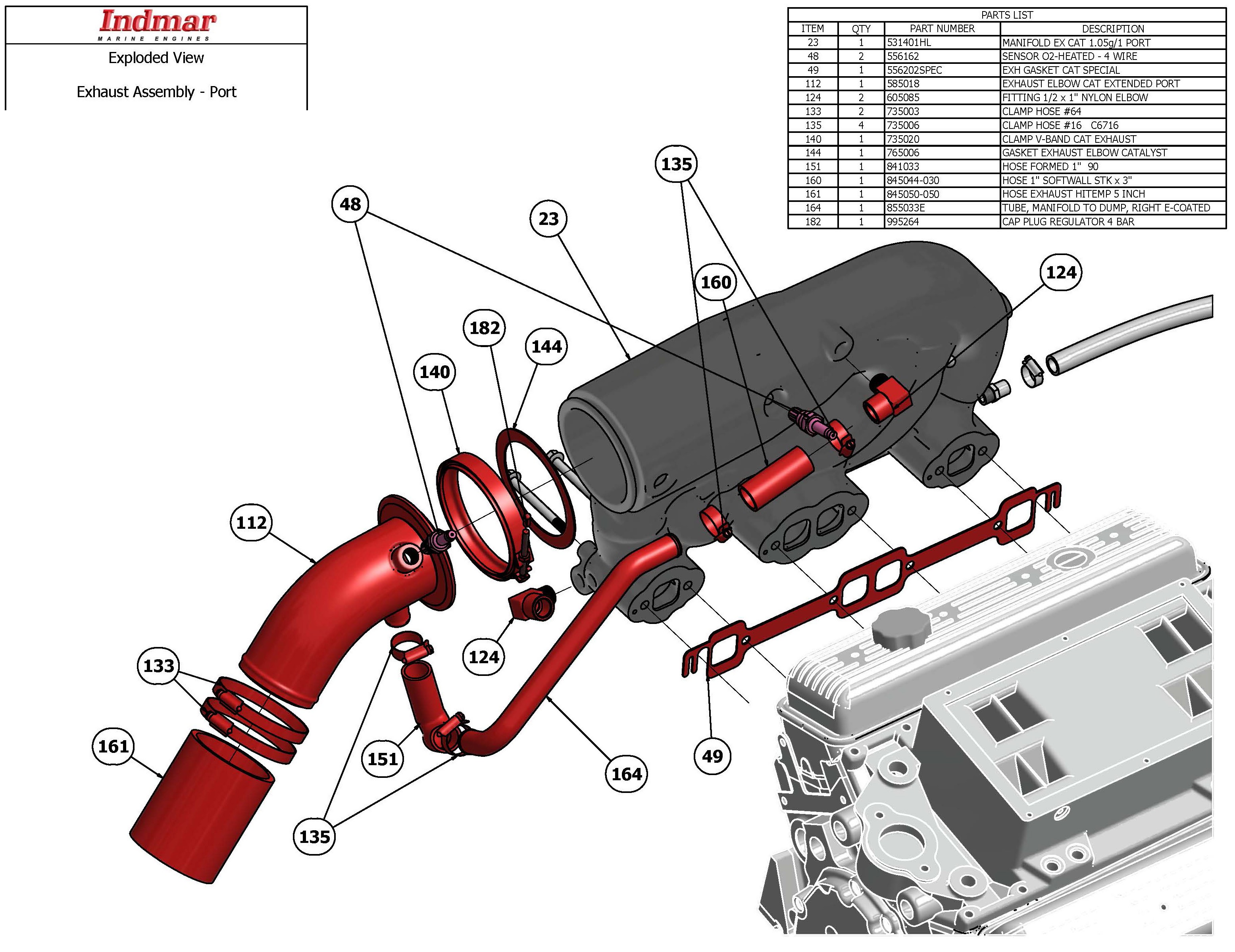 Indmar EXH GASKET CAT SPECIAL - (GM 5.7L CAT Manifold)