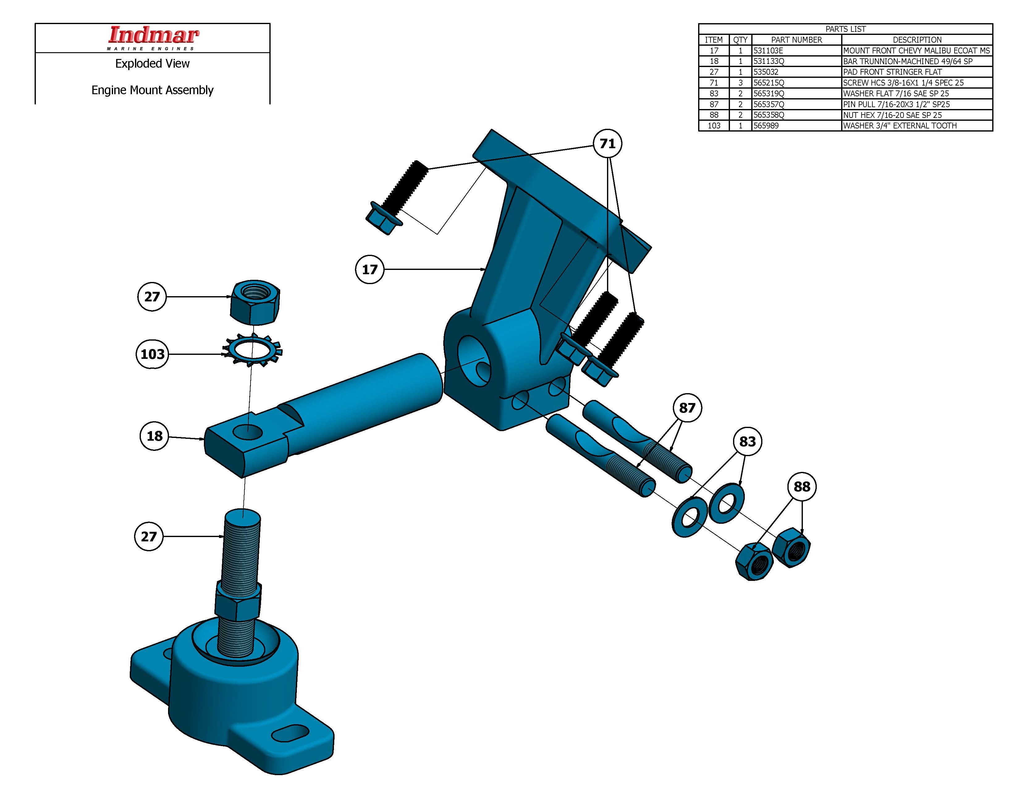 Indmar WASHER 3/4 EXTERNAL TOOTH