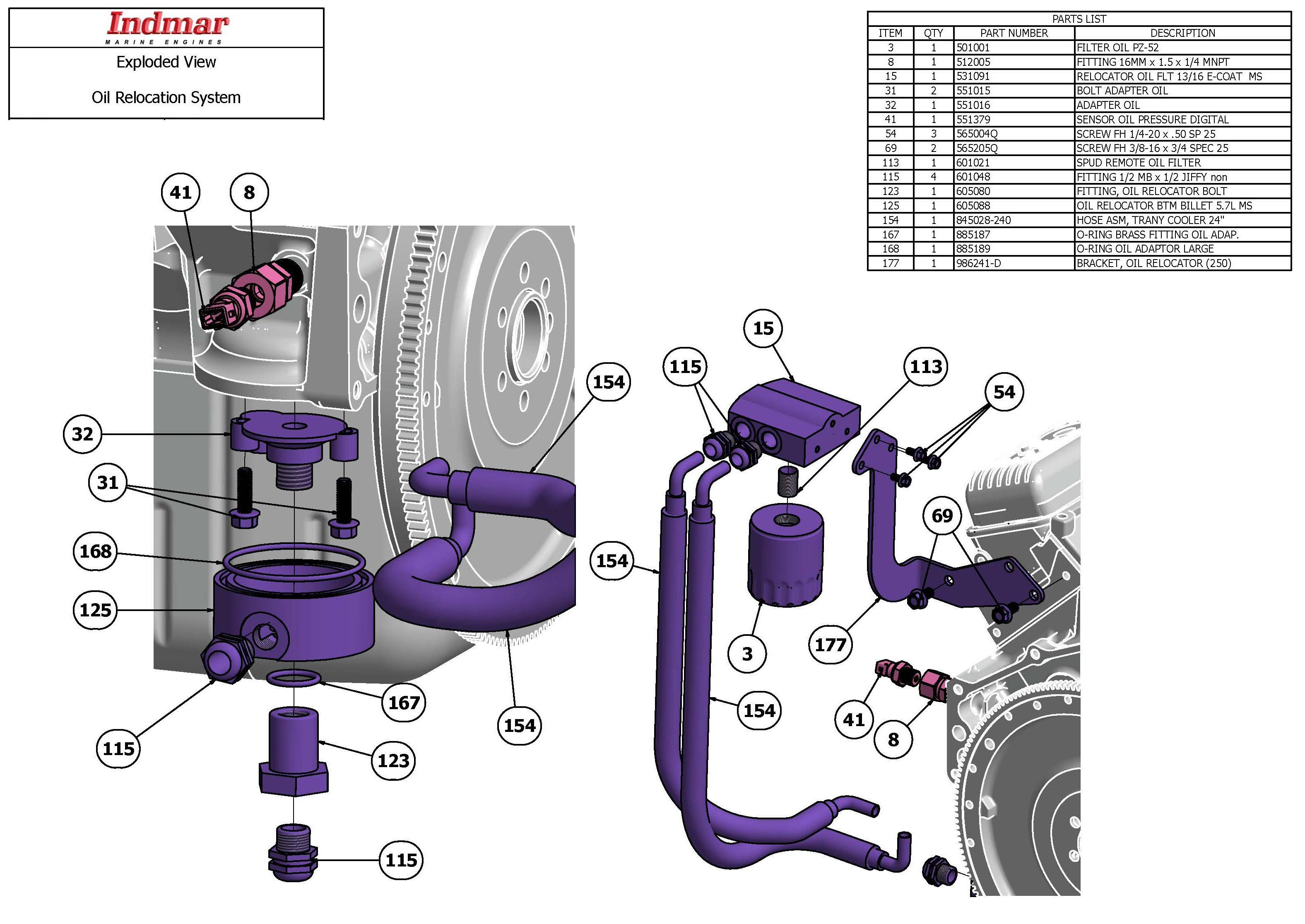 Indmar FILTER OIL PZ-52 (GM 5.7L) 325HP, LCR, Monsoon, MCX, 345HP Assault 350HP 320HP 310HP( 305 350 454 454-HP)