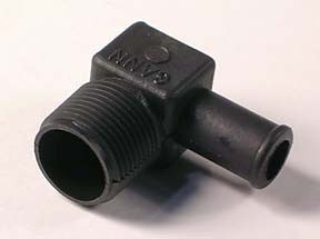 Indmar Exhaust Fitting Nylon Elbow 3/4" NPT x 5/8'' Barb