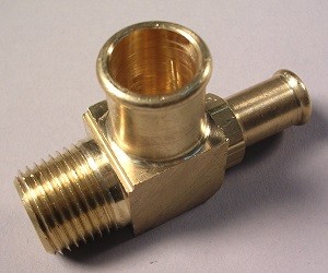 Indmar Regulator Fuel 4 Bar(FITTING TEE 1/2 NPT x 3/4 HOSE 90)