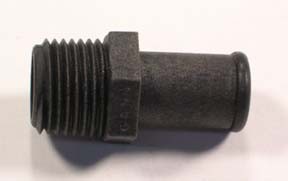 Indmar Exhaust Fitting Nylon Straight 1/2" NPT x 5/8" Barb